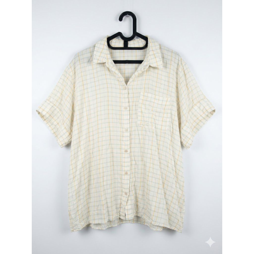 shirt old navy kemeja kotak branded wanita