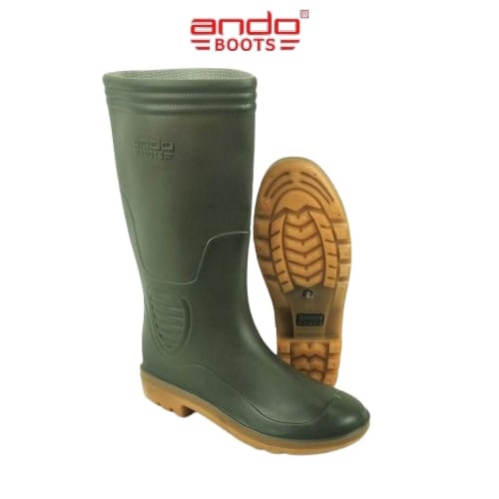 SEPATU BOOT PRIA ANDO HERCULES GREEN  Sepatu ANDO Boots hijau Original  38-44