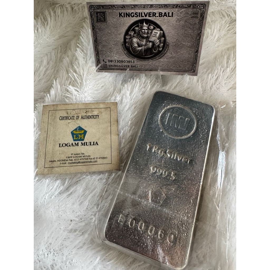 perak ANTAM 1 kilo sertifikat LBMA( READY tdk PO ) LOGAM MULIA SILVER BAR