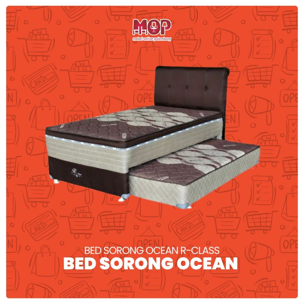 Bed sorong Ocean R-class/kasur anak tingkat/kasur dorong anak 2in1
