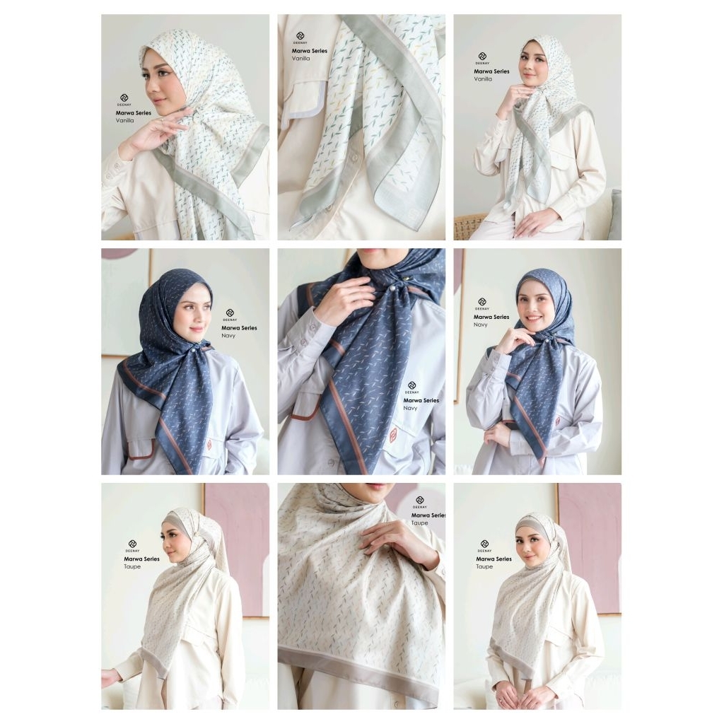 HIJAB DEENAY MARWA SERIES ( VANILLA NAVY TAUPE )