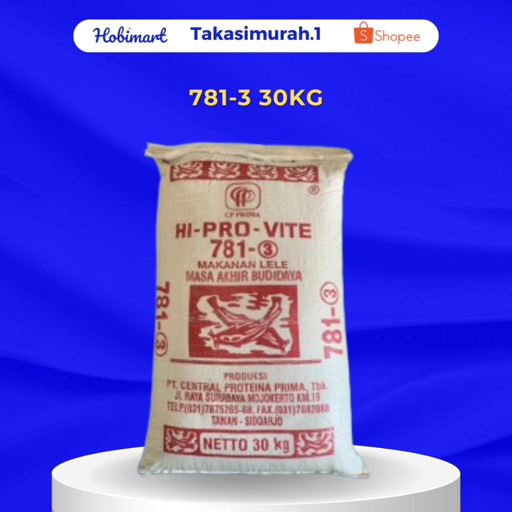 781-3 30kg - Pelet Ikan HI-PRO-VITE 781-3 Pelet Benih Bibit Lele Gurame Nila