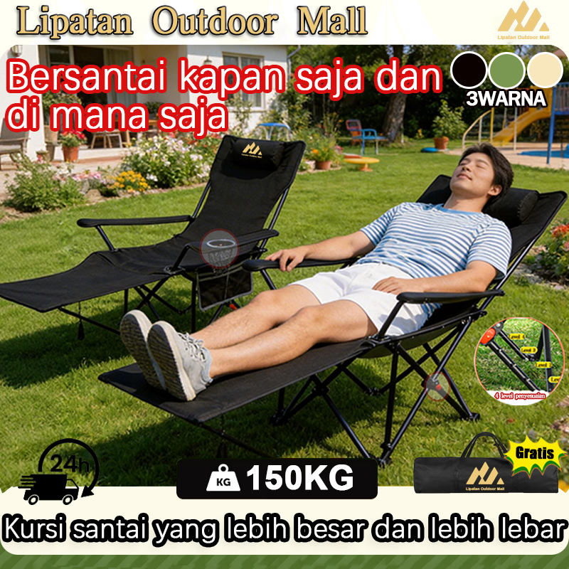 Lipatan Outdoor Kursi santai dengan empat tingkat pengaturan Memperbesar dan memperlebar Kursi Santa