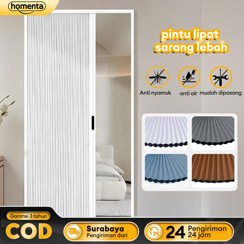 pintu lipat geser pvc penyekat ruangan kamar mandi & kamar tidur folding door