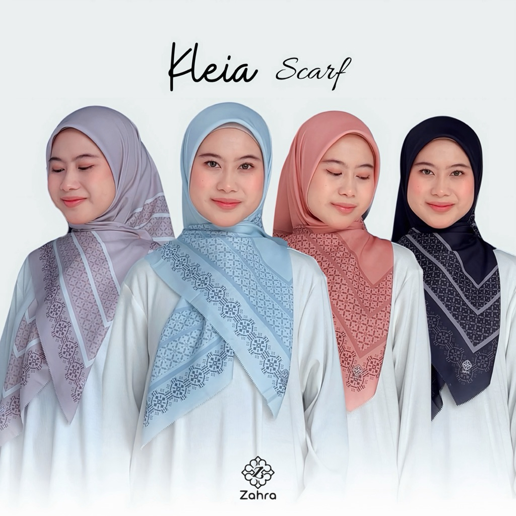 Kleia Scarf / Voal HIjab / Voal Scarf / Voal HIjab Motif / Hijab Segi Empat Motif / Hijab Segi Empat