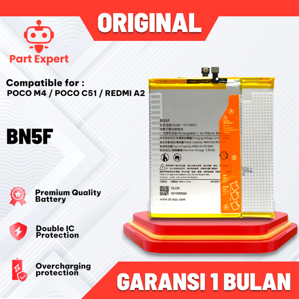 BATERAI XIAOMI BN5F POCO M4 ORIGINAL