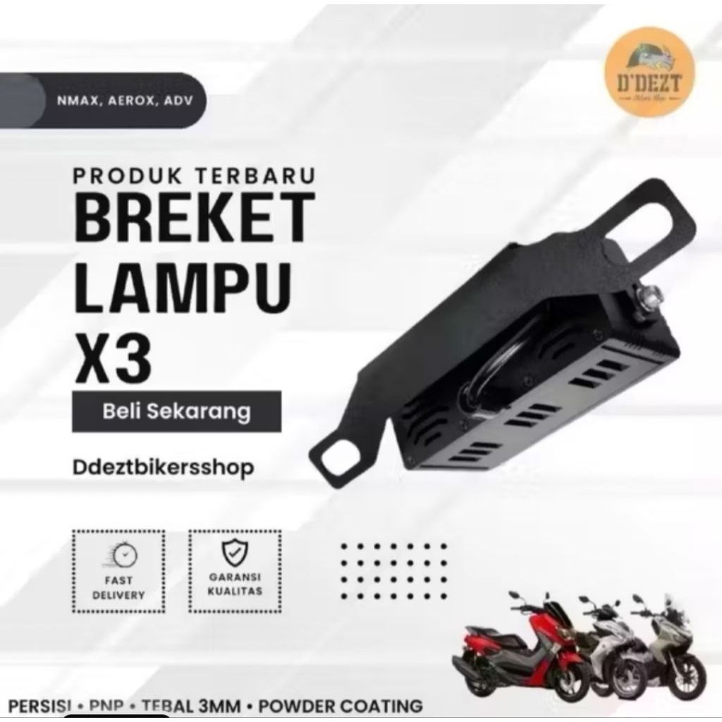 BRACKET LAMPU TEMBAK DUROMOTO X3 DAN X2 PNP NMAX XMAX AEROX BRACKET CNC