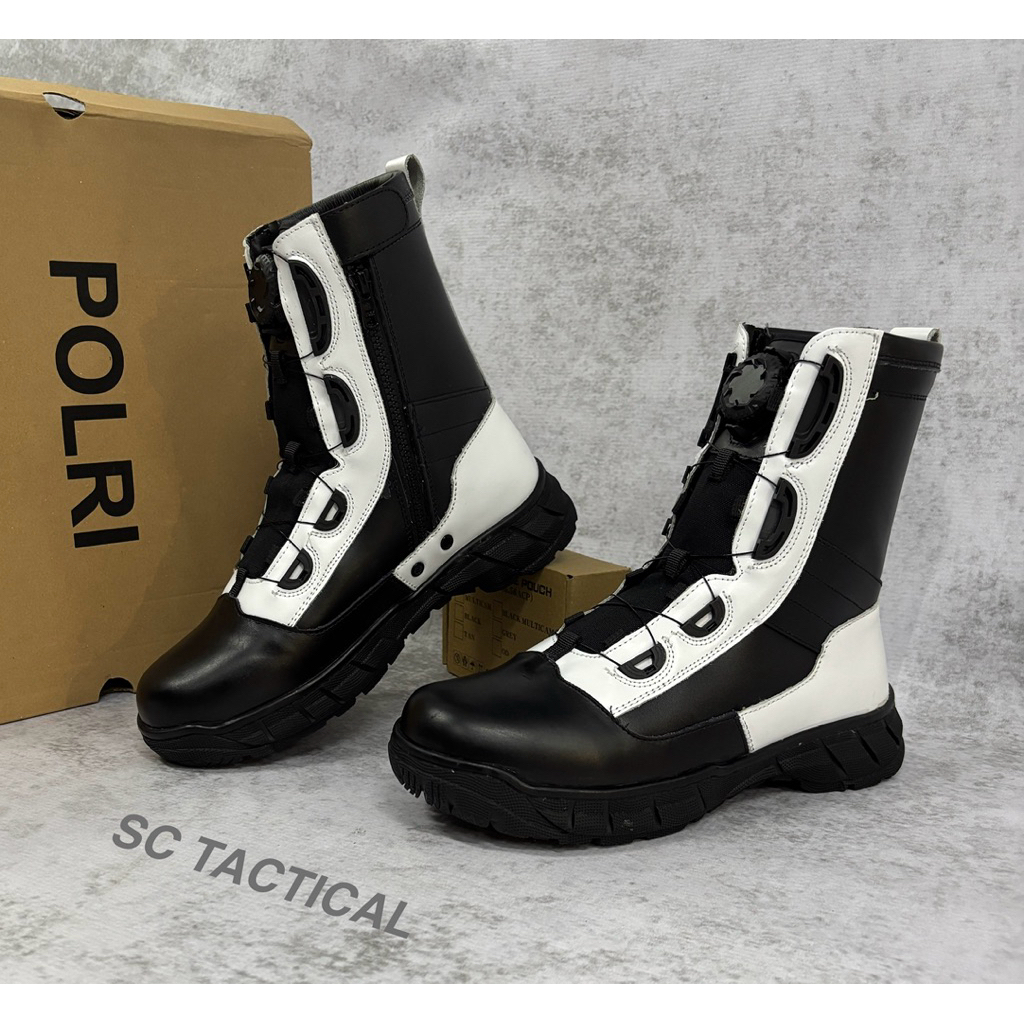 Sepatu PDL PROVOS POLRI 2025 Full Kulit Tali Putar / Sepatu PDL PROVOS POLRI Jatah Terbaru