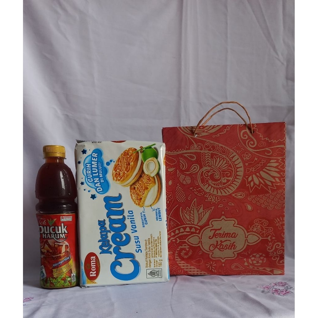 (ISI 50PCS)PAPER BAG/TAS KERTAS/TAS SOVENIR/ UKURAN TANGGUNG WARNA MERAH