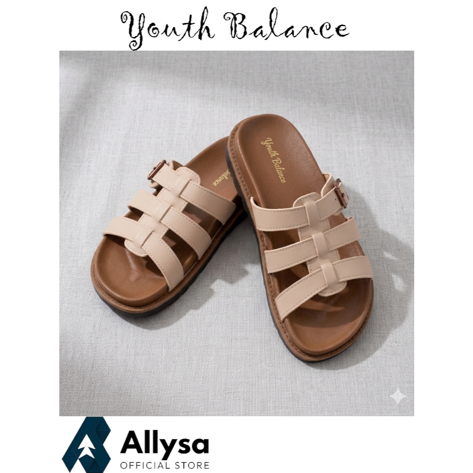 Sandal Wanita flat youth balance kekinian Nyaman, Stylish & Anti Slip ukuran 40 41 42