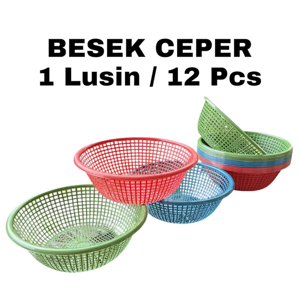 1 Lusin / 12 Pcs Besek Ceper Besek Hajatan Plastik Murah Tebal Berkualitas Ceting Besek Wakul Plasti