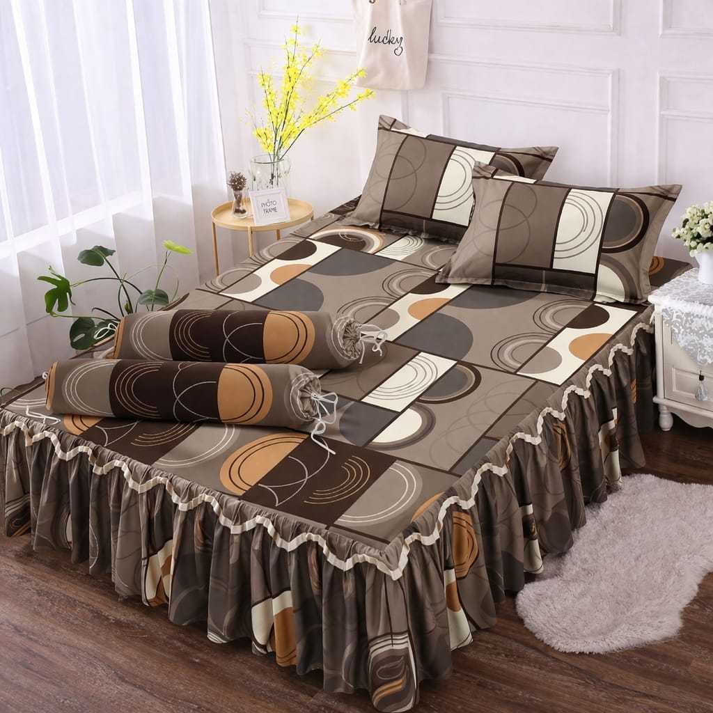 Sprei RumbaI Motif bunga Ukuran 180x200/160x200/120x200