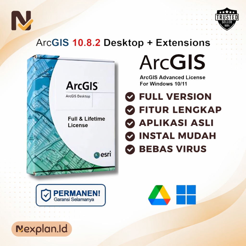 ArcGIS Desktop 10.8.2 + Extensions Advanced Full Version Lifetime + Video Panduan Instalasi Lengkap