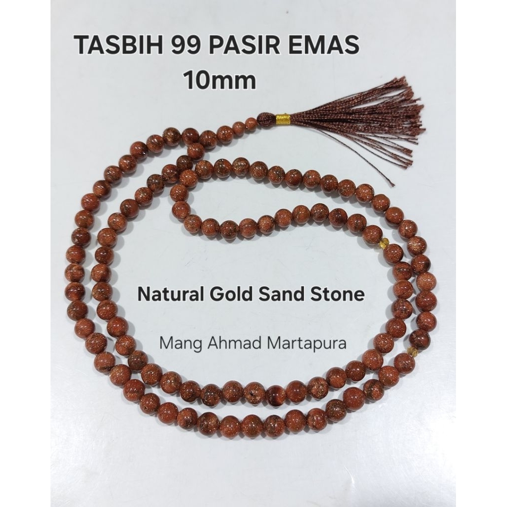 Tasbih Batu Pasir Emas Asli / Tasbih Gold Sand Stone Natural