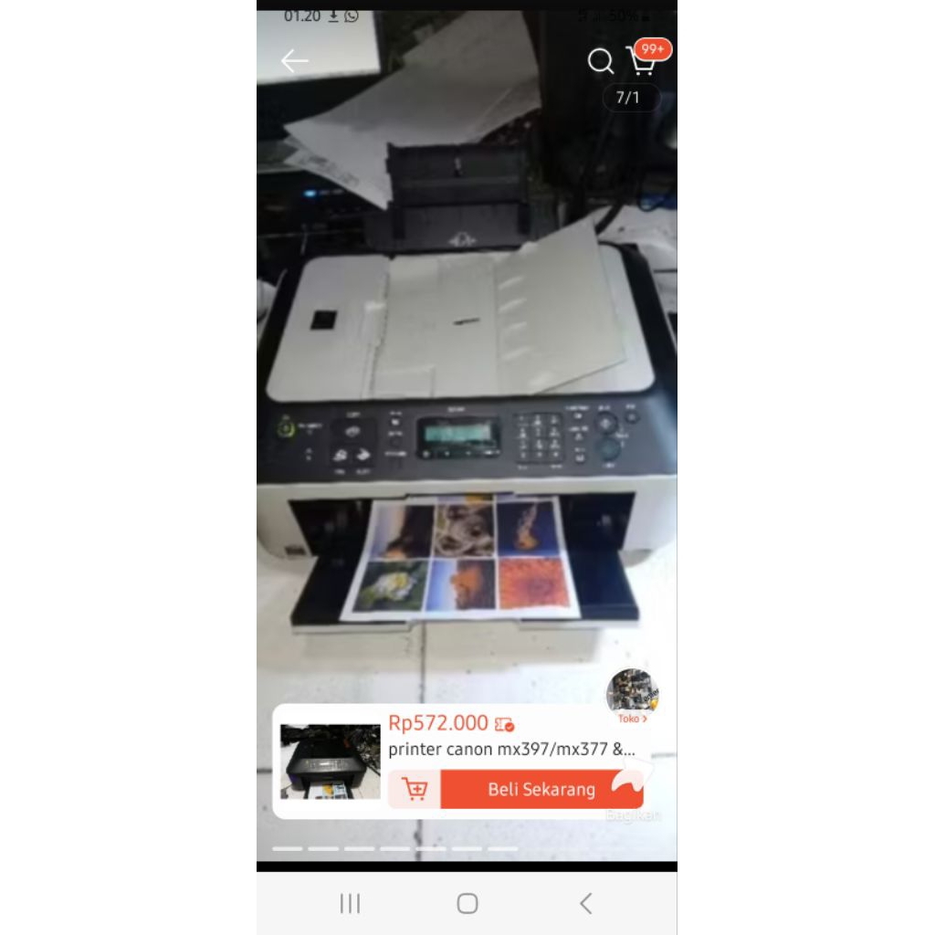 printer canon mx328, mx366,mx397,mx377 kosongan  + cartridge  hasil apa adanya