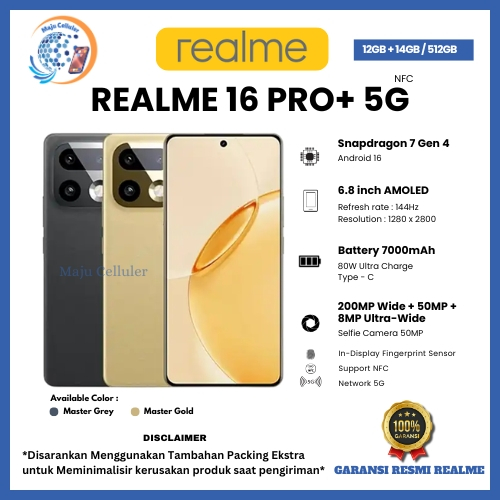 HP REALME 16 PRO+ 5G 12/512GB, 16 PRO 5G 12/256GB, 15 PRO 5G 12/512GB & 15 PRO 5G 12/256GB (BNIB)