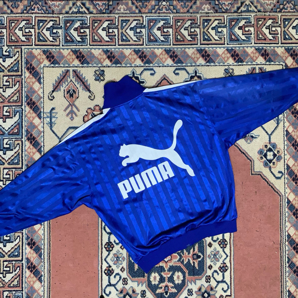 Preloved Jacket PumaTracktop Big Logo Warna Biru