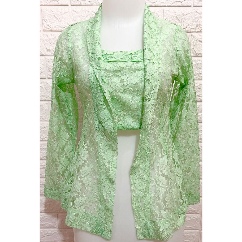 KEBAYA KUTUBARU BRUKAT HIJAU MINT