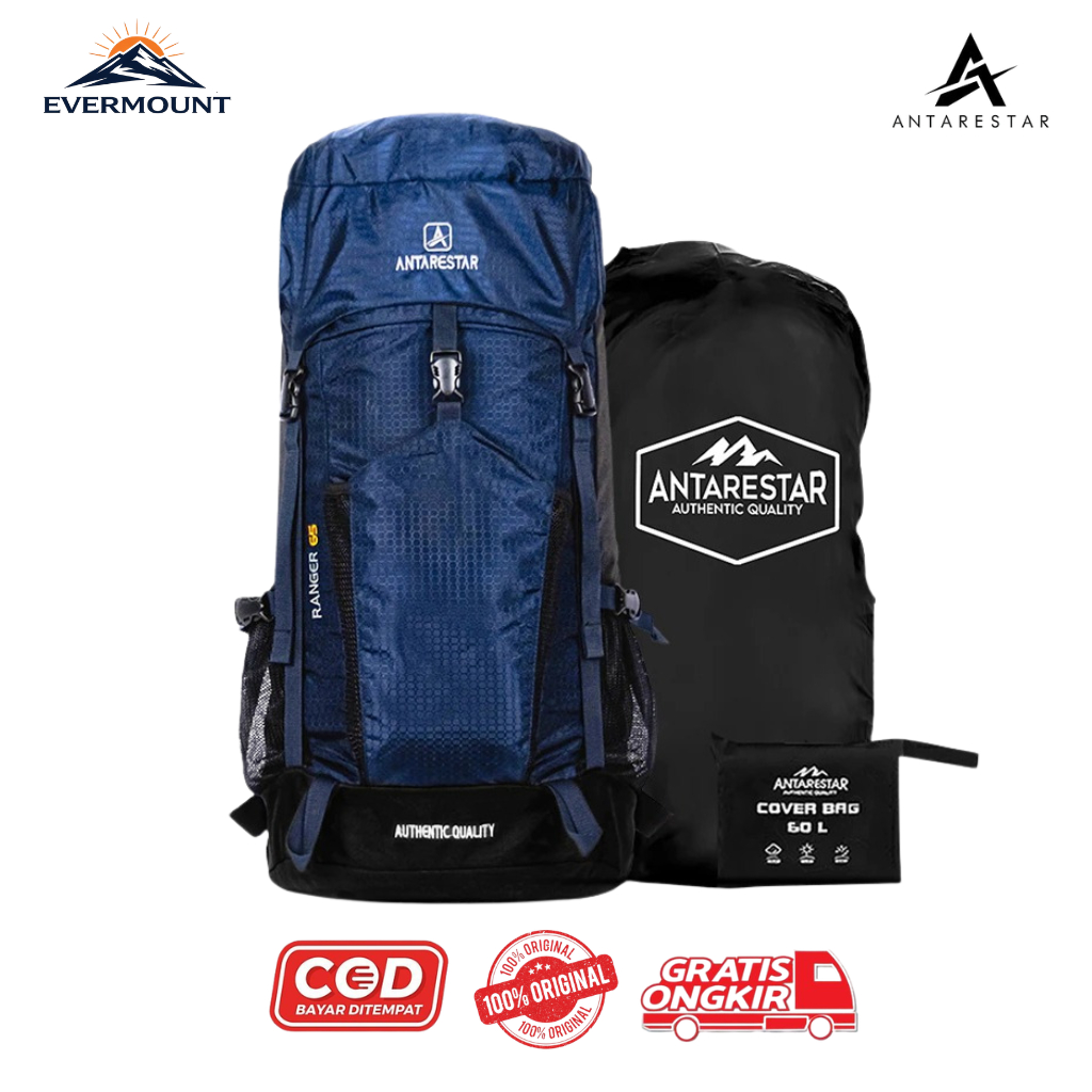 ANTARESTAR Carrier Ranger 65L - Tas Gunung/Tas Ransel/Tas Carrier - RANGER 65L Navy/Hitam
