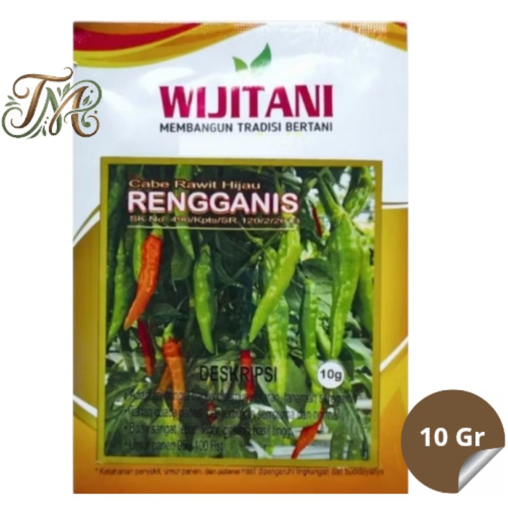 Benih Cabai Rawit RENGGANIS Cabai Rawit Hijau Merunduk (10 gr)