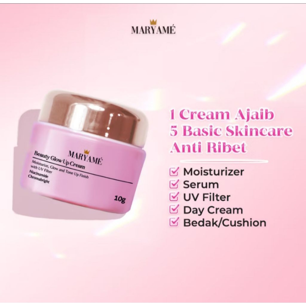 Krim Wajah Maryame Beautee Glow Up - Mencerahkan, Melembabkan, Memudarkan Flek