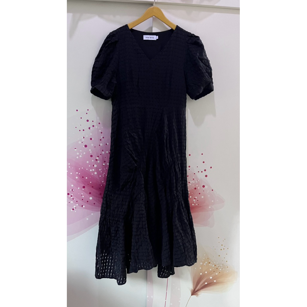 DRESS HITAM KATBOL DRESS BORDIR HITAM DRESS PESTA DRESS VINTAGE