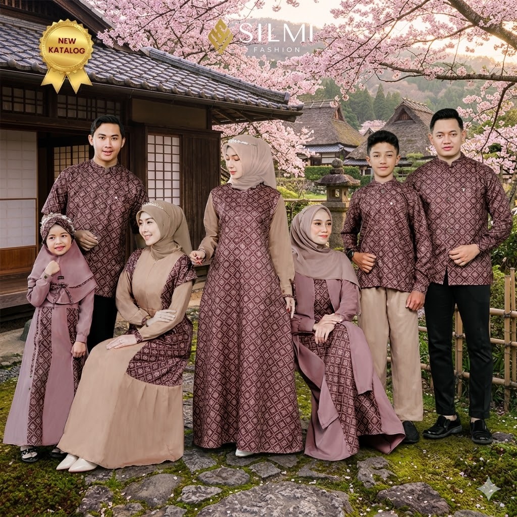 SARIMBIT AZURA SILMI TERBARU 2026 AZURA FAMILY MAROON SPICE SILMI FASHION - BAJU BUSANA MUSLIIM SERA