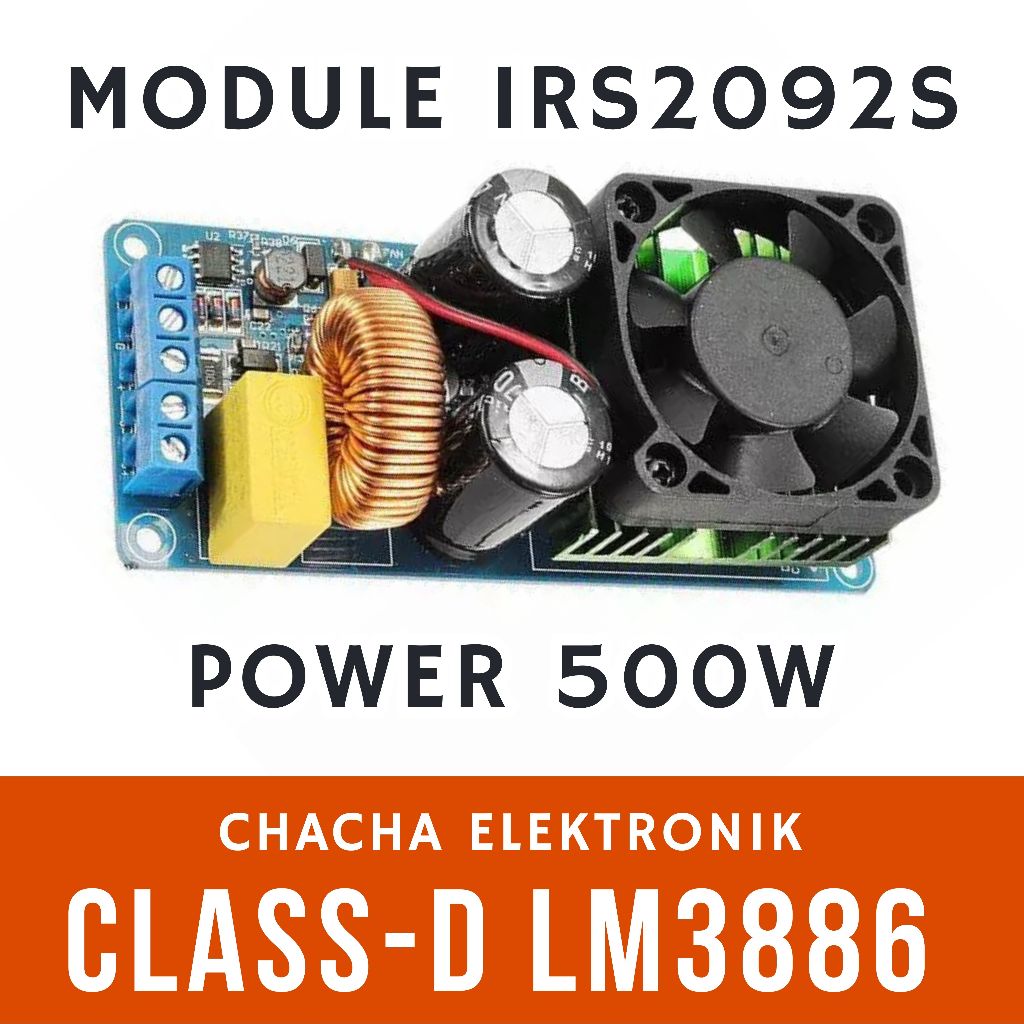 POWER CLASS D MONO SUPER LM3886 KIT AMPLIFIER IRS2092S 500W