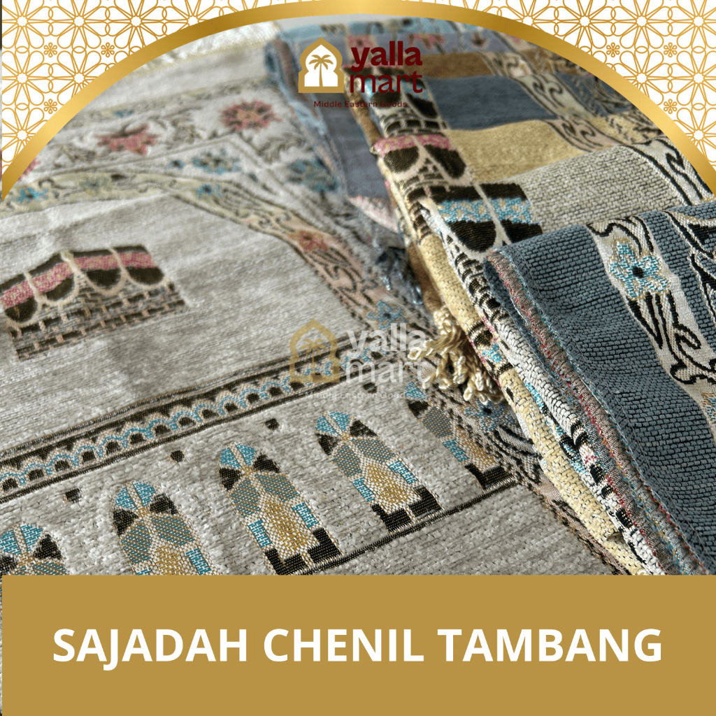 Sajadah Tambang bahan Chenilled | Chenil Hampers Sajadah Oleh Oleh Yalla Mart ex Gudang Immune