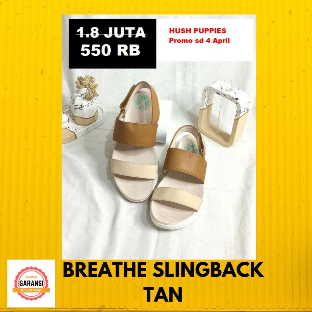 SALE sandal sepatu Hush Puppies wanita seri BREATHE SLINGBACK 100% original