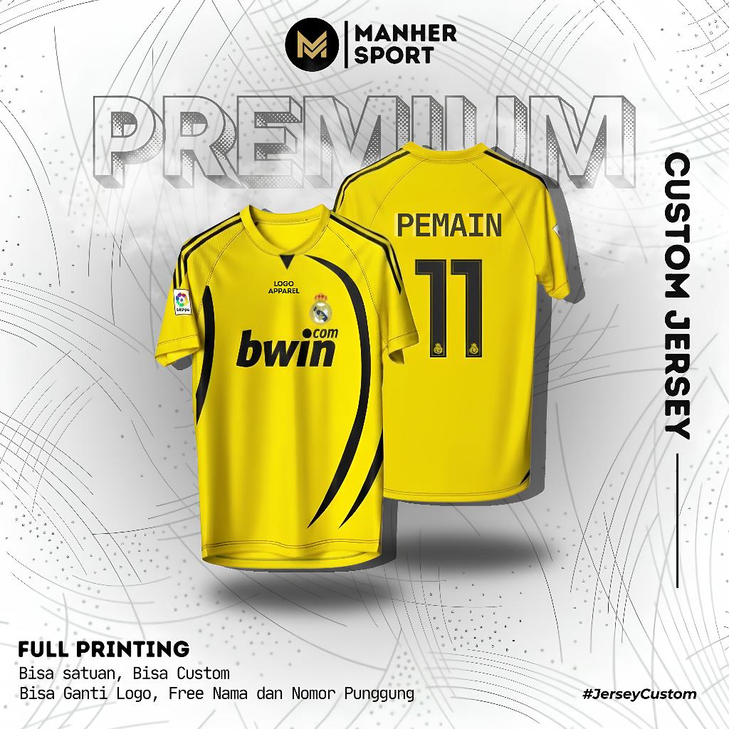 JERSEY KIPER REAL MADRID 2008 2009 AWAY KUNING FULL PRINTING PREMIUM