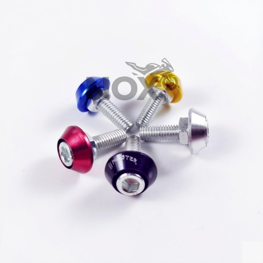 Baut Posh Variasi Monel L10 + Ring Baut Plat Nomor Motor Universal 1PCS Baut L Stainless Anti Karat 