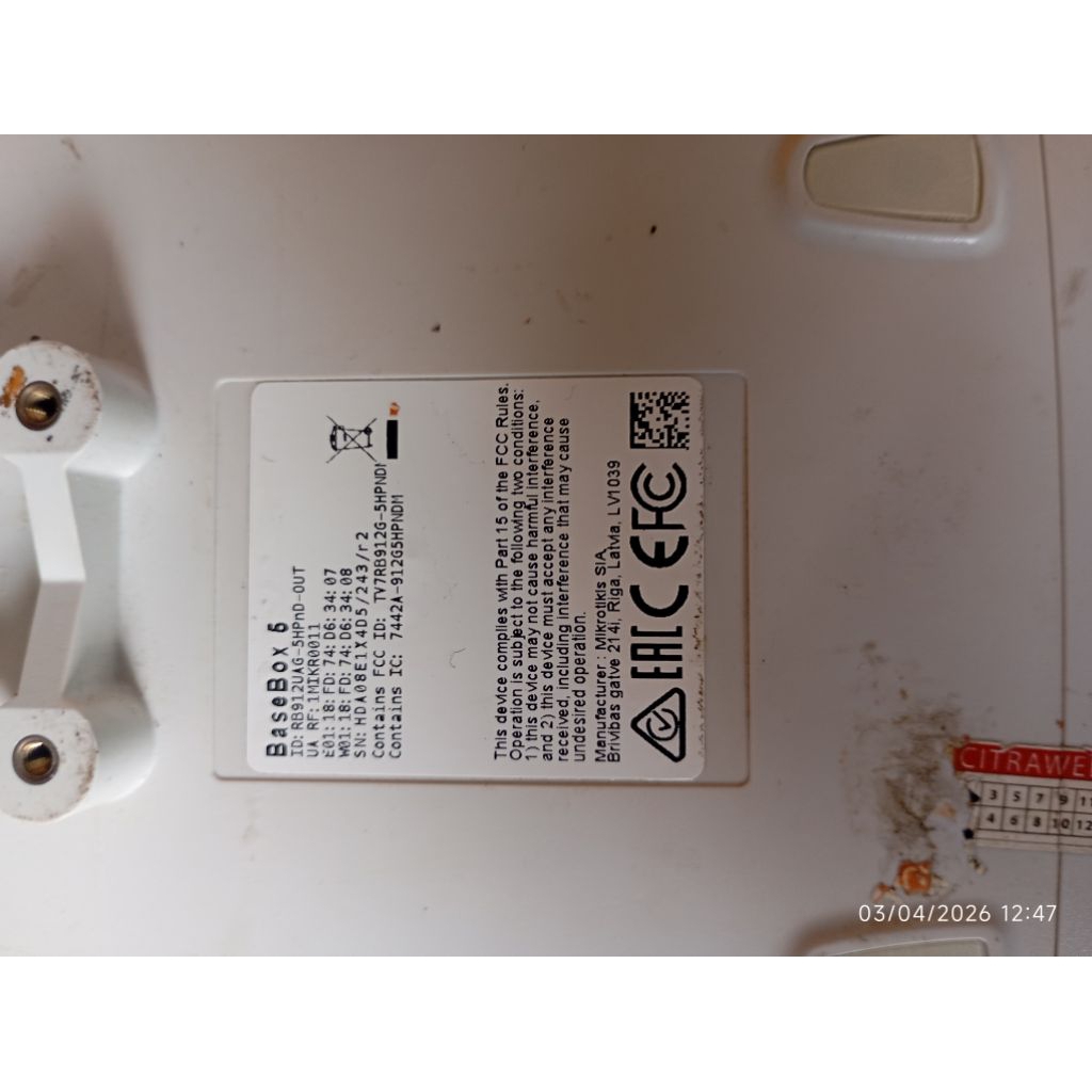 ROUTERBOARD MIKROTIK BASEBOX 6 KONDISI FISIK MULUS ADA YANG SEGEL