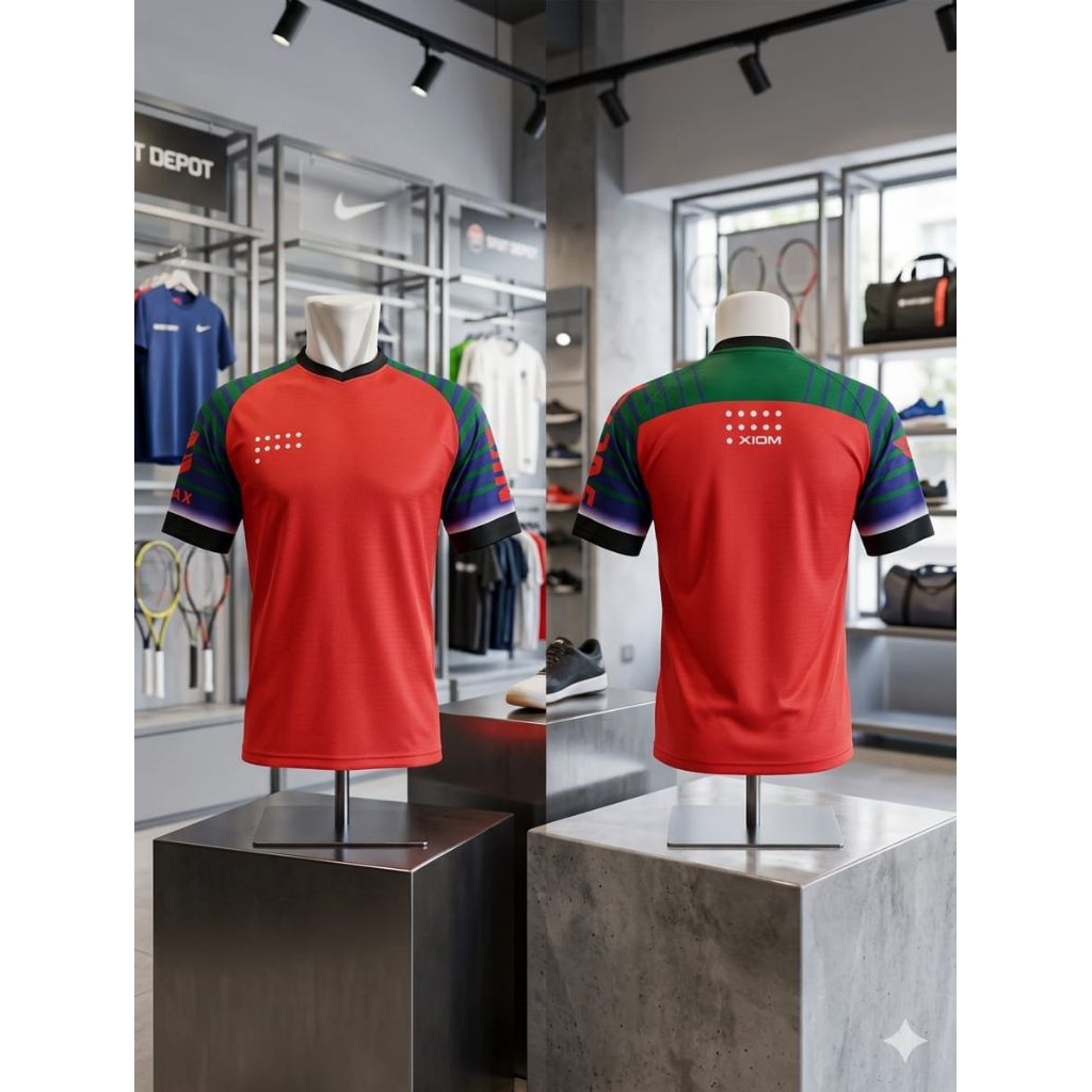 KAOS JERSEY PINGPONG XIOM RED GREEN #TENIS MEJA