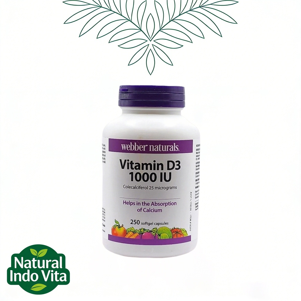 Webber Naturals Vitamin D3 1000IU 250 softgel capsules