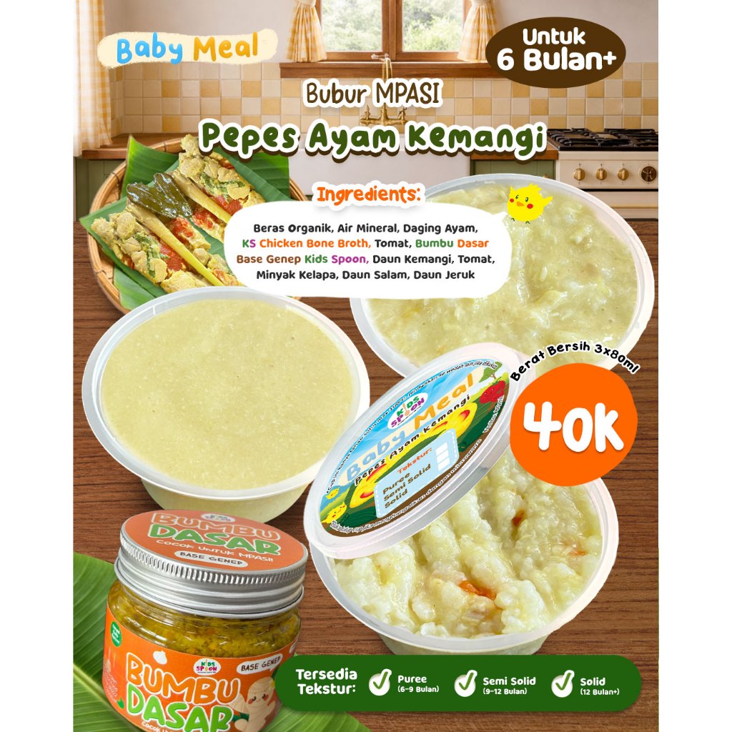 Kids Spoon Bubur Mpasi Pepes Ayam Kemangi (Frozen)