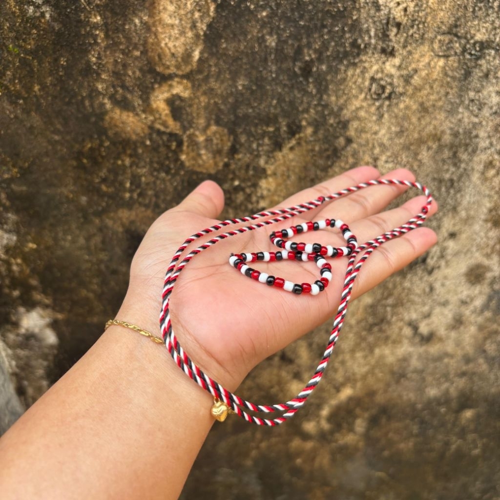 SET Kendit dan 2 Gelang Telon Tangan Bayi Tali Perut Bayi dan Gelang Merjan Bayi Gelang Monte Merah 