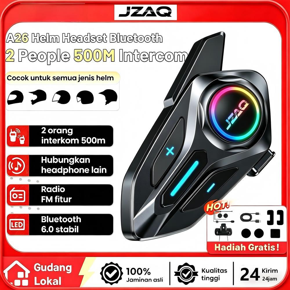 JZAQ A26 intercom helm/headset bluetooth helm motor /intercom helm waterproof/1000mAh battery/500m i