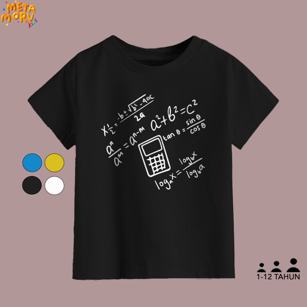 Kaos Atasan Anak RUMUS MATEMATIKA 2-13 Tahun - METAMORV KIDS
