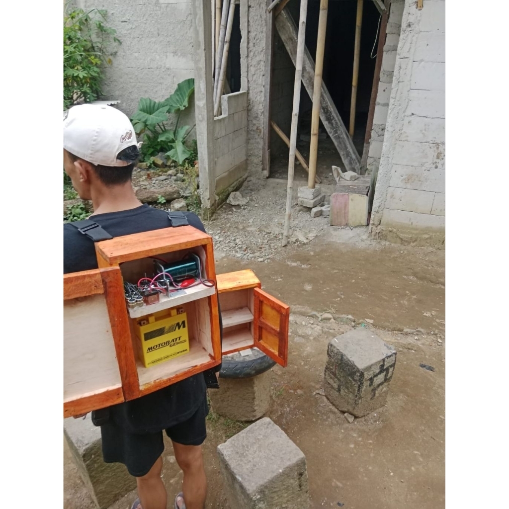 Mesin Dan Set 3200 Watt Inverter Platina Baja Widia 4 Kondensor 12 Volt Dengan Box Kayu Kapasitas 45