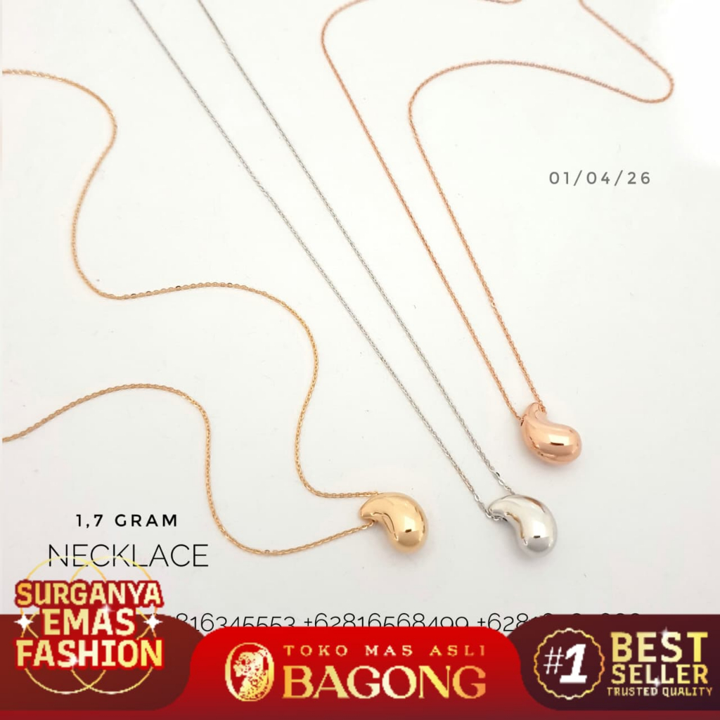 KALUNG FASHION TETES AIR YELLOW GOLD 17K/750 - ASLI BAGONG GOLD BAGONG EMAS