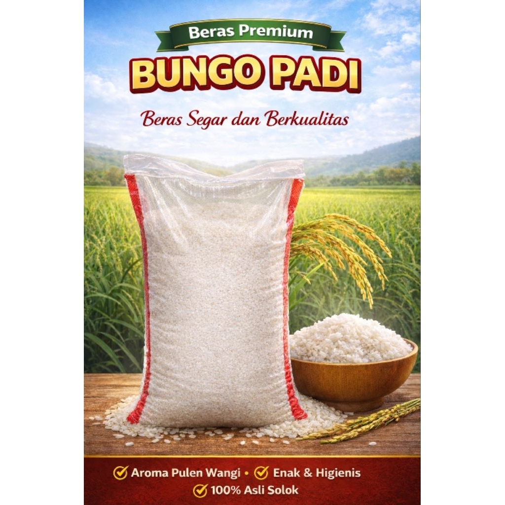 10kg Beras Solok Asli Bujang Marantau Solok (Bareh Samato)