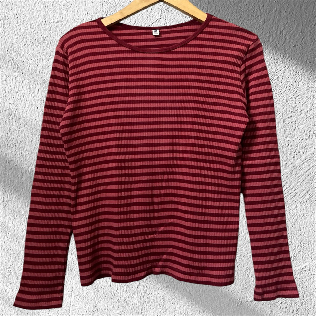 Preloved Atasan Salur Stripe Wanita By Uniqlo