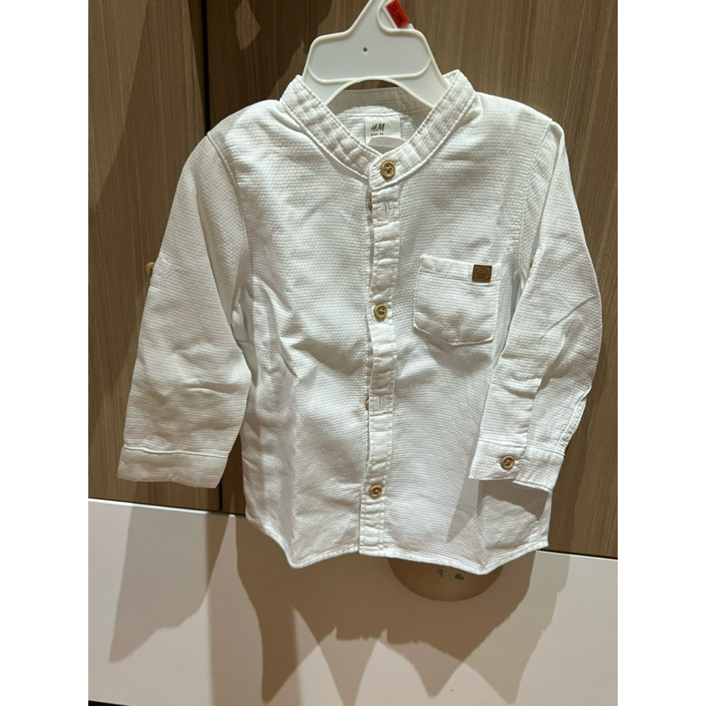 kemeja putih anak bayi laki-laki h&m