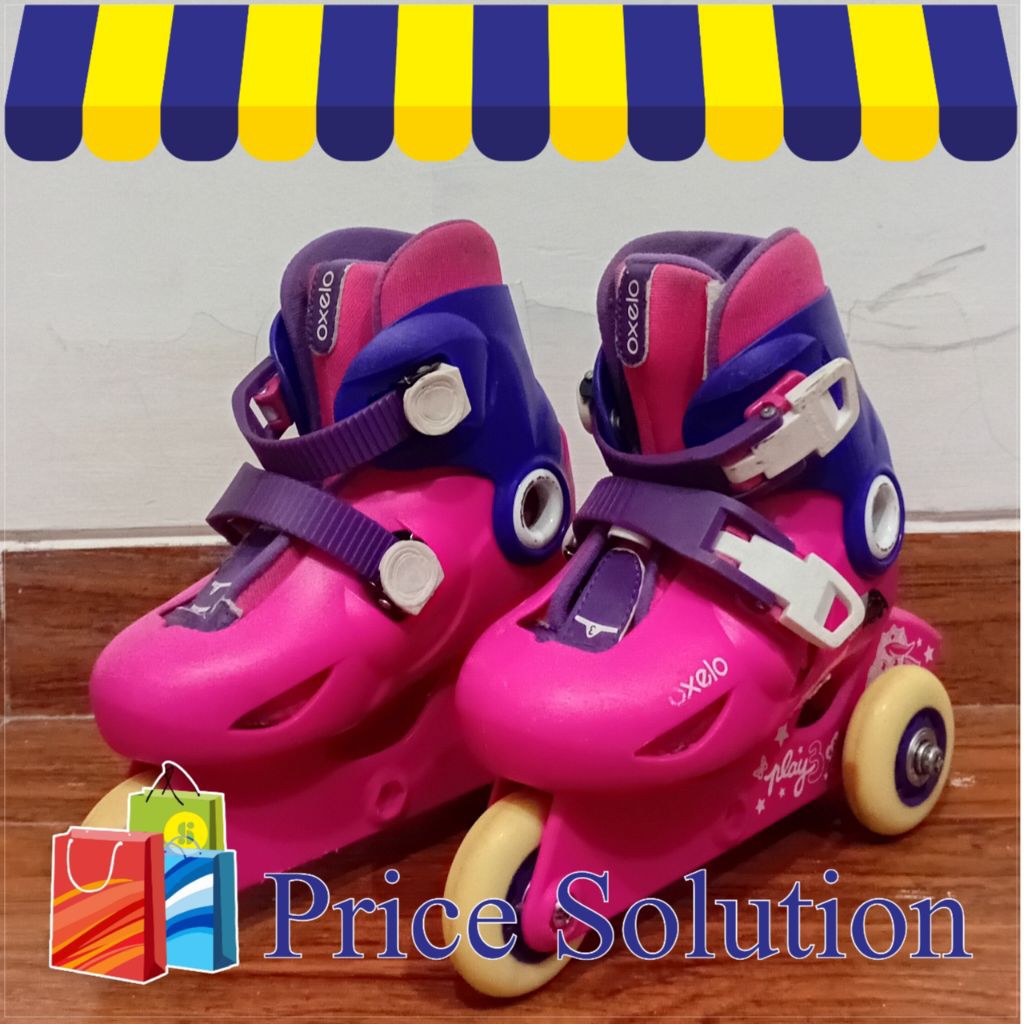 Decathlon Oxelo Sepatu Roda Anak Pemula Play 3 Pink Second