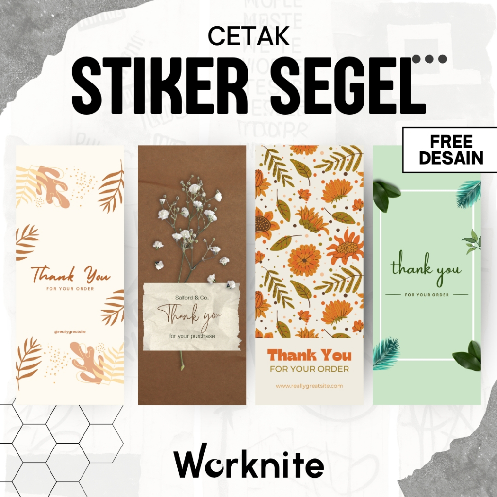 (15pcs) Stiker Persegi Segel Custom | Stiker Segel Terimakasih Free Custom Desain