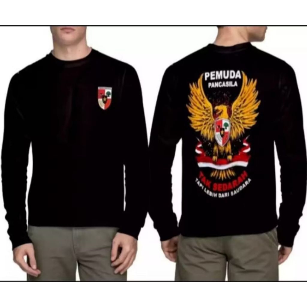 KAOS LENGAN PANJANG PEMUDA PANCASILA TAK SEDARAH TAPI LEBIH DARI SAUDARA MOTIF MERAH PUTIH
