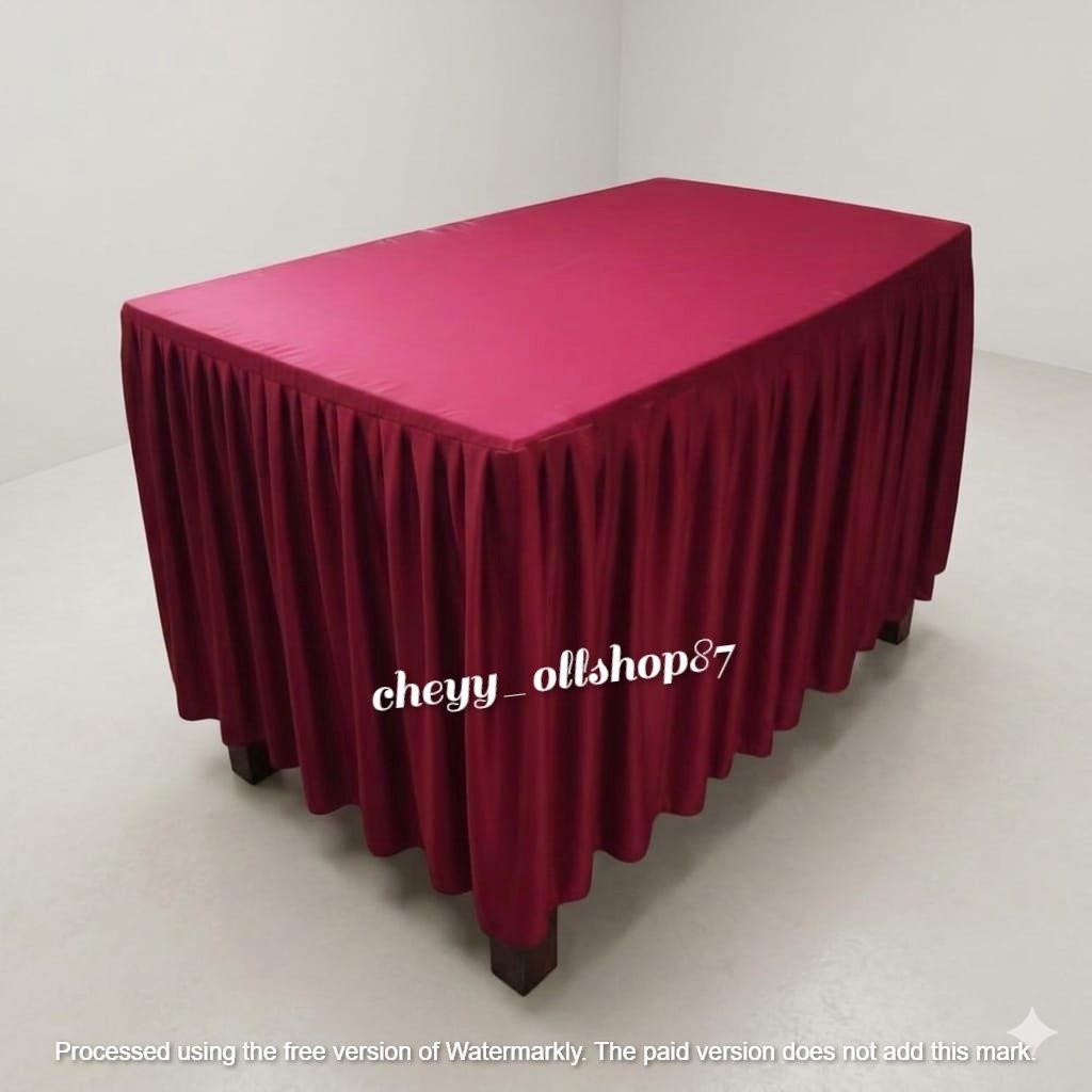 Cover Meja Standar 75x60x120 cm Taplak Meja Rempel menutupi 3 sisi Depan & Samping kanan dan kiri