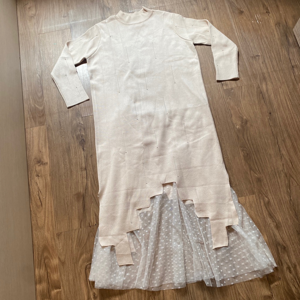 Prelove Dress One Set Terusan Knit + Rok