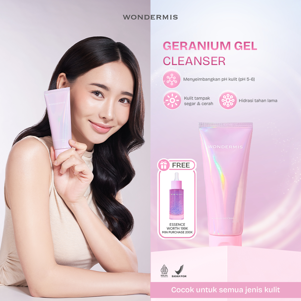 WONDERMIS Geranium Gel Cleanser 100 ml Gentle Facial Wash Whitening Sabun Cuci Muka Anti Aging Low p